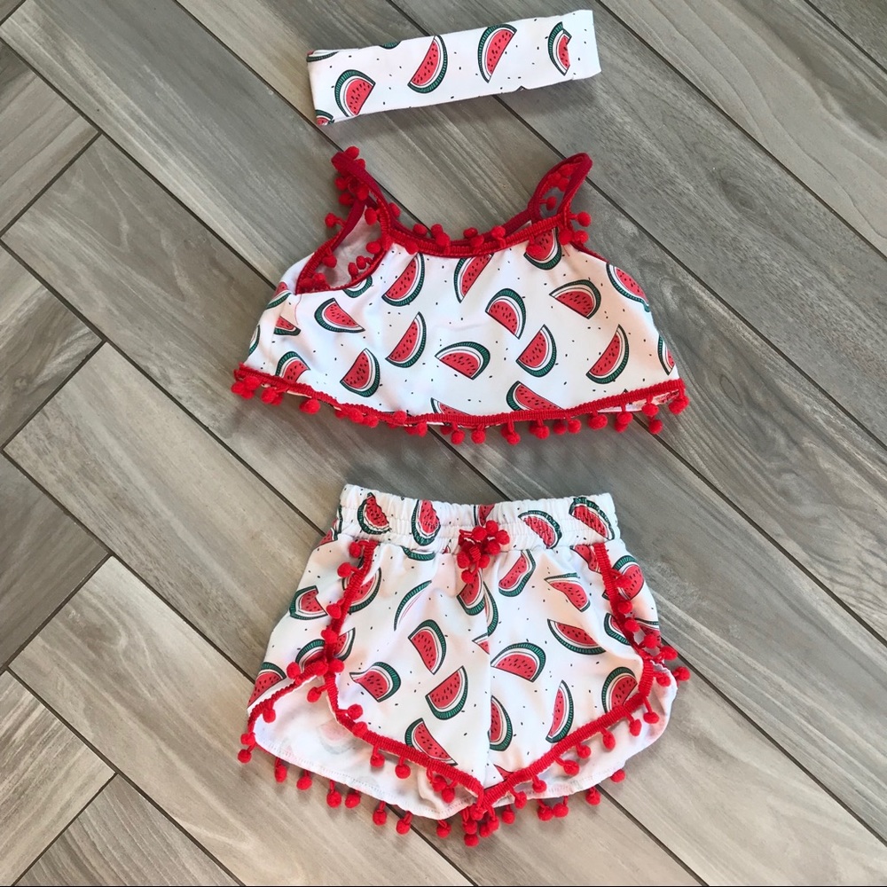 🍉 Baby Girls Toddler Watermelon Summer Outfit 2T